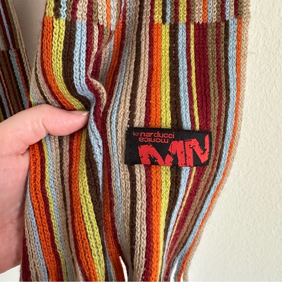 Vintage Y2K Scarf Rainbow Patchwork Monica Narducci Green Red Fairy Whimsigoth - Picture 2 of 6